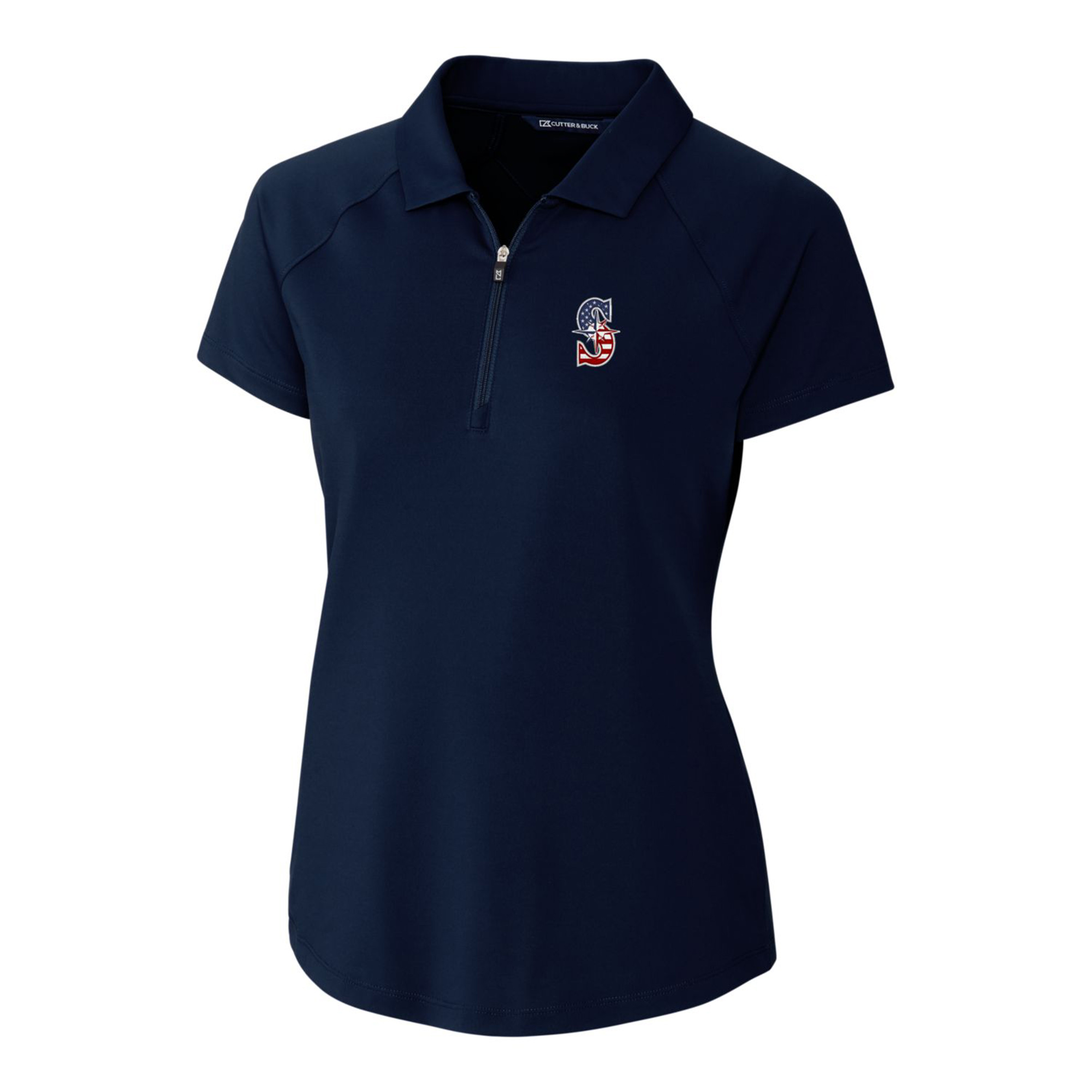 Women's Cutter & Buck Navy Seattle Mariners Americana Logo DryTec Forge Stretch Polo - Image 3