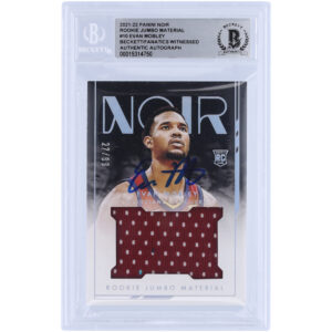 Evan Mobley Cleveland Cavaliers Autographed 2021-22 Panini Noir Rookie Jumbo Patch #RJM-EVM #27/99 Beckett Fanatics Witnessed Authenticated Rookie Card