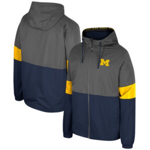 Men's Colosseum Charcoal Michigan Wolverines Miles Full-Zip Jacket