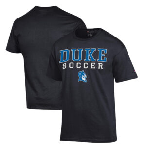 Men's Champion  Black Duke Blue Devils Stacked Logo Soccer T-Shirt