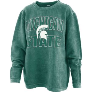 Women's Pressbox Green Michigan State Spartans Maxima Oversized Pullover Sweatshirt