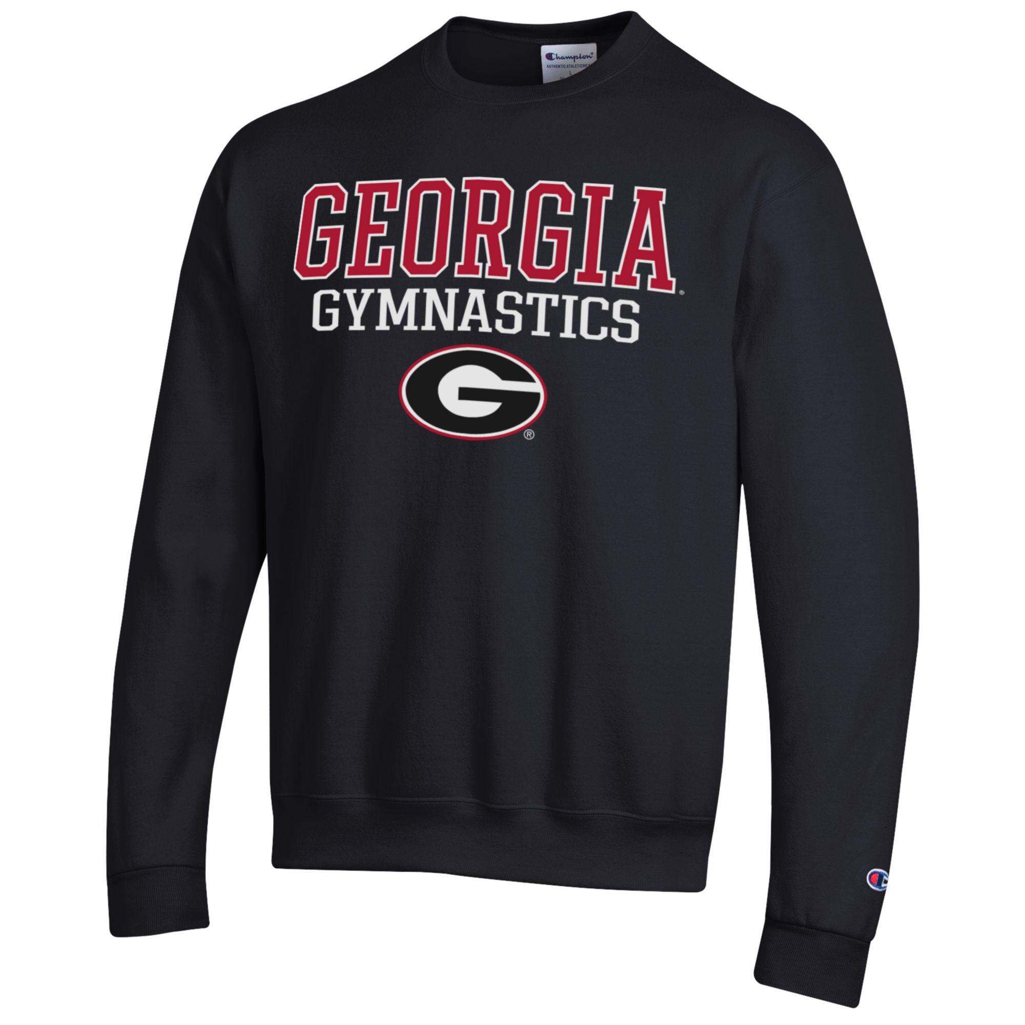 Men's Champion Black Georgia Bulldogs Gymnastics Stack Powerblend Pullover Sweatshirt - Image 3
