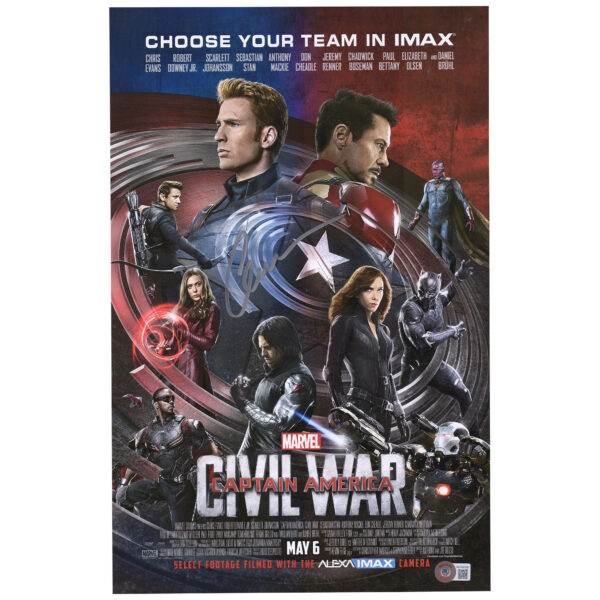 Chris Evans Captain America Autographed 12" x 18" Civil War Photograph