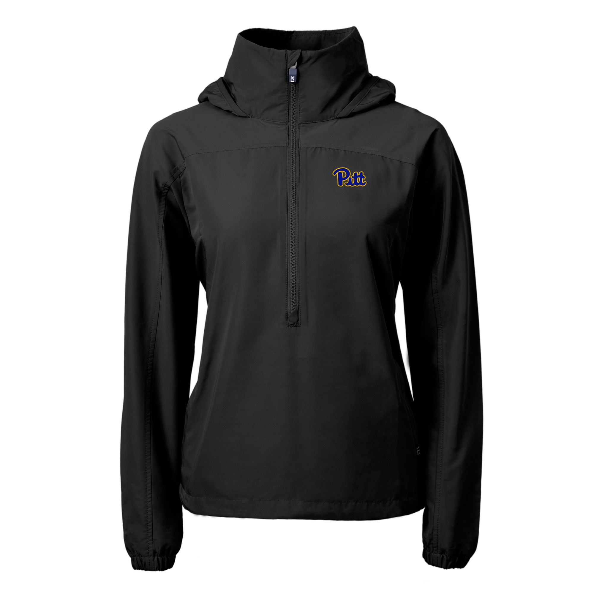 Women's Cutter & Buck Black Pitt Panthers Charter Eco Recycled Half-Zip Anorak Jacket - Image 3