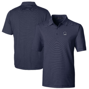 Men's Cutter & Buck  Navy Penn State Nittany Lions Alumni Logo Forge Pencil Stripe Stretch DryTec Polo