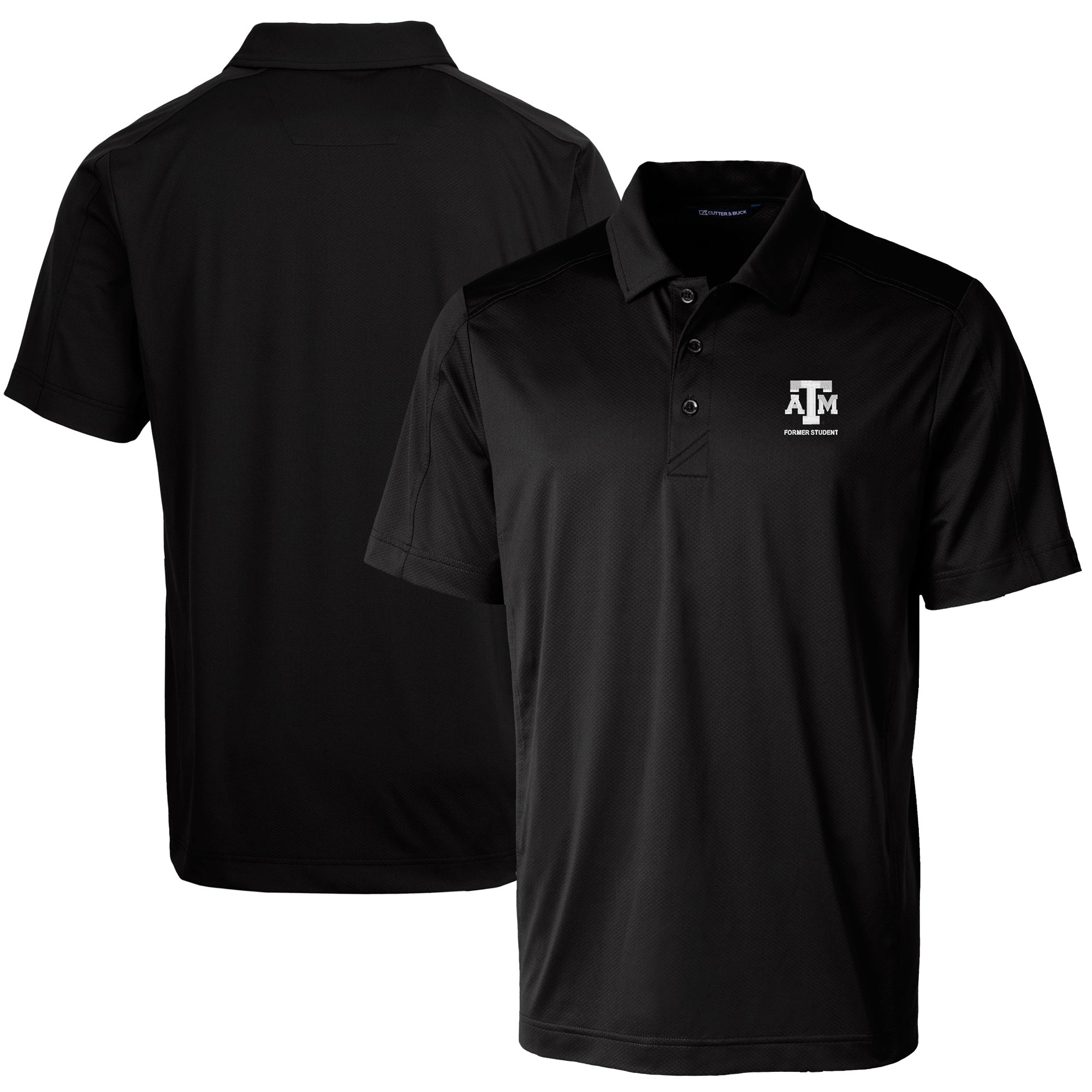 Men's Cutter & Buck Black Texas A&M Aggies Alumni Logo Prospect Textured Stretch Polo