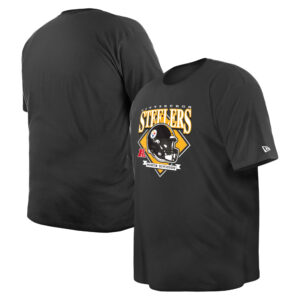 Men's New Era  Black Pittsburgh Steelers Big & Tall Helmet T-Shirt