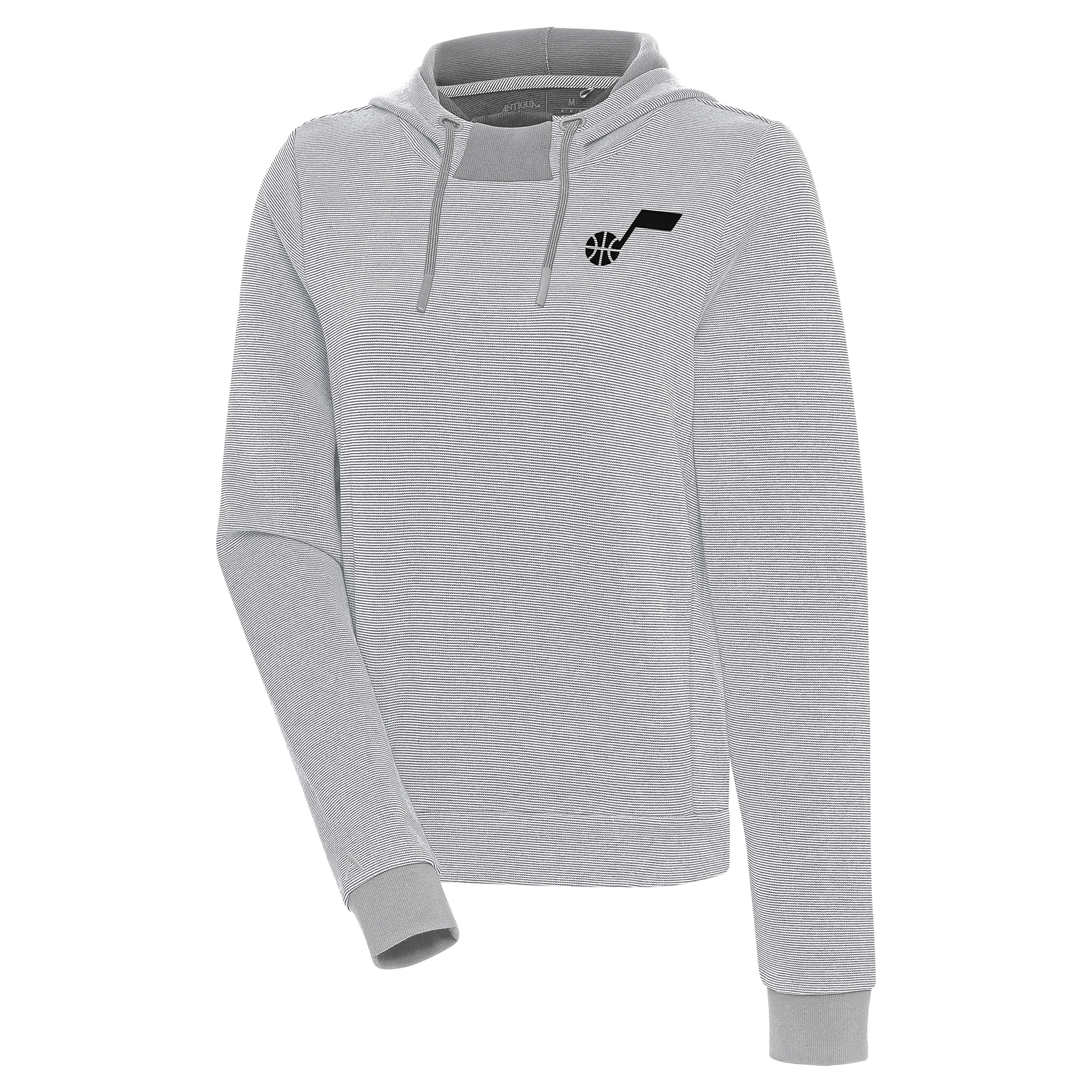 Women's Antigua Gray Utah Jazz Axe Bunker Tri-Blend Pullover Hoodie