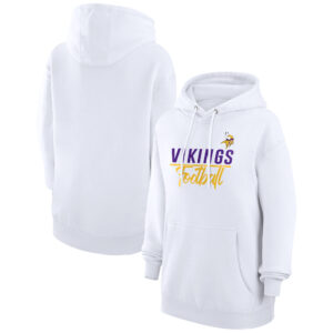 Women's G-III 4Her by Carl Banks  White Minnesota Vikings Graphic Fleece Pullover Hoodie