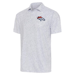Men's Antigua  White/Gray Denver Broncos Motion Polo