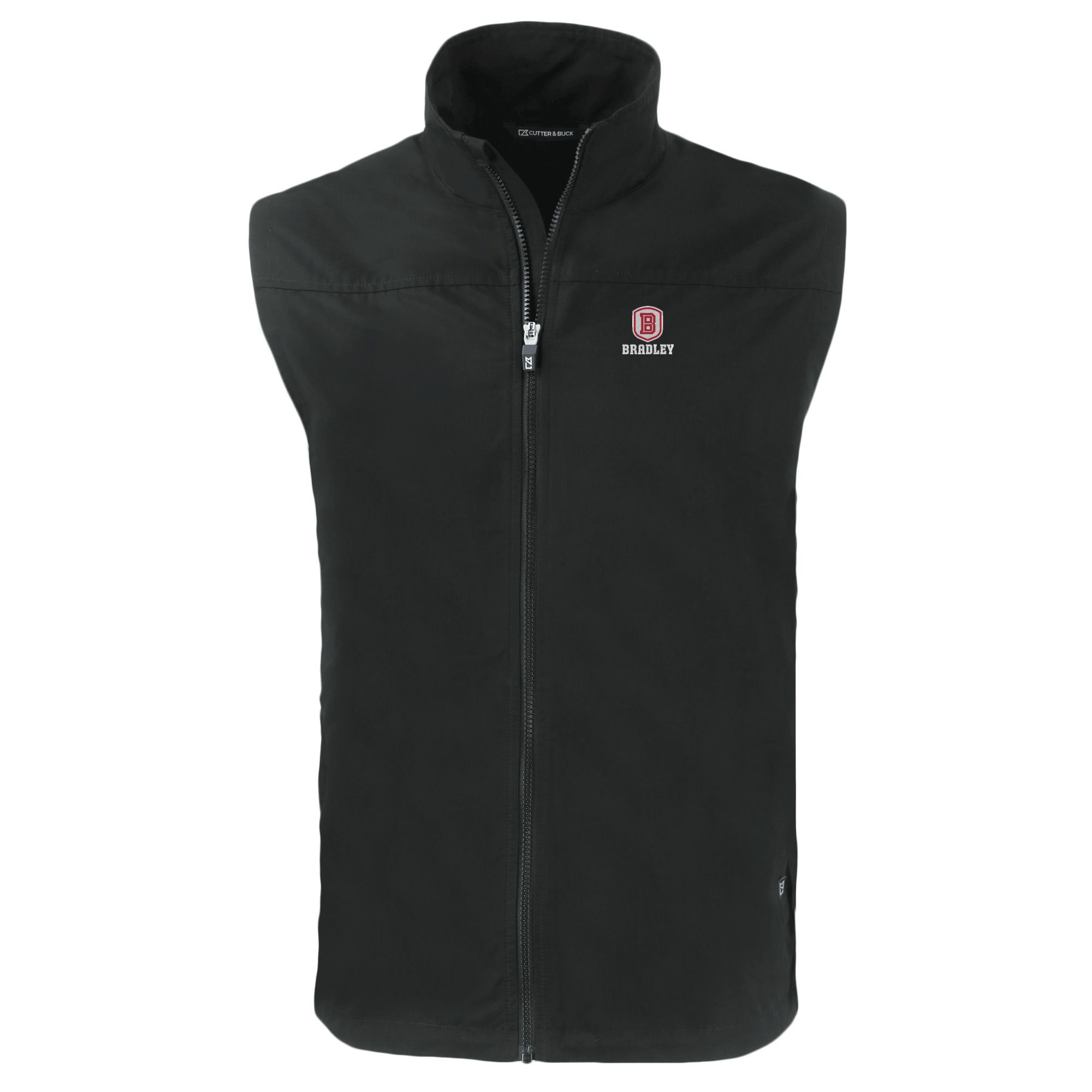 Men's Cutter & Buck Black Bradley Braves Big & Tall Charter Eco Full-Zip Vest - Image 3