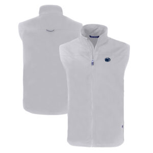 Men's Cutter & Buck  Gray Penn State Nittany Lions Big & Tall Charter Eco Full-Zip Vest