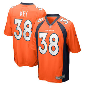 Men's Nike Devon Key  Orange Denver Broncos Team Game Jersey