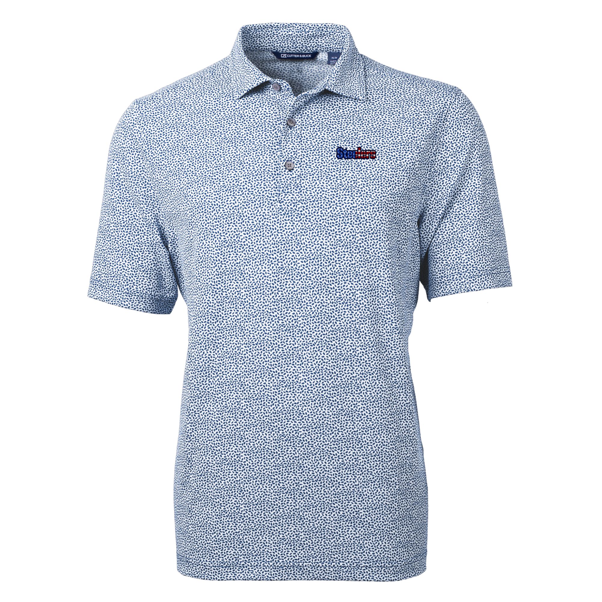 Men's Cutter & Buck Blue Pittsburgh Steelers Virtue Eco Pique Botanical Print Recycled Polo - Image 3