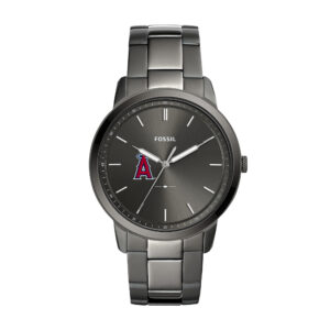 Men's Fossil Gray Los Angeles Angels Fossil Minimalist Smoke Stainless Steel Watch