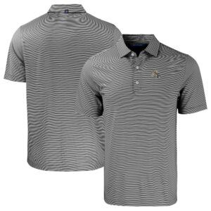 Men's Cutter & Buck  Black/White New Orleans Saints Helmet Big & Tall Forge Eco Double Stripe Stretch Recycled Polo