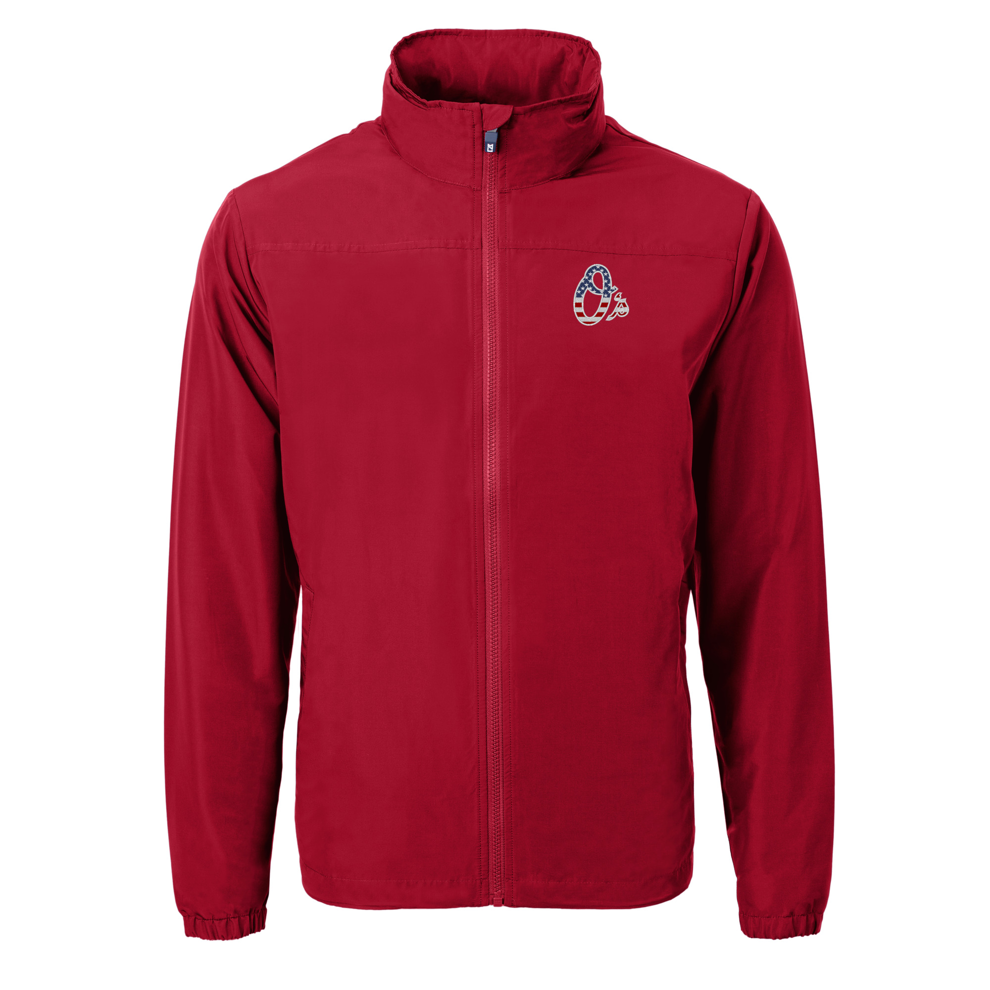 Men's Cutter & Buck Red Baltimore Orioles Stars & Stripes Charter Eco Recycled Full-Zip Jacket - Image 6