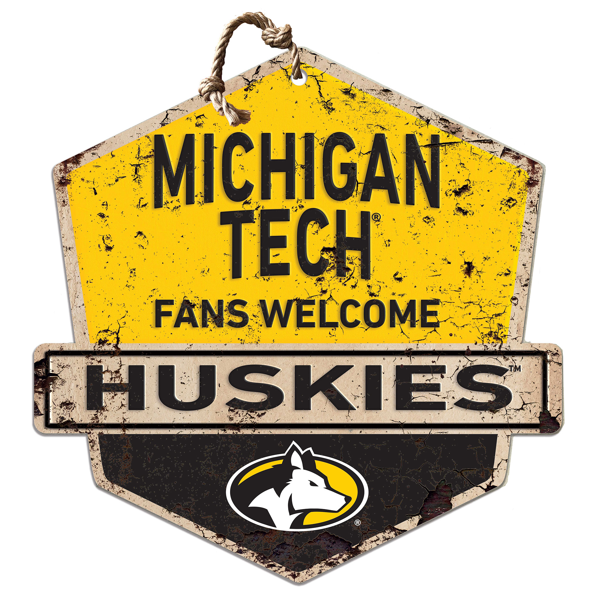 Michigan Tech Huskies 20" x 20" Fans Welcome Sign