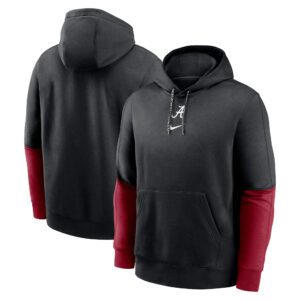 Men's Nike Black/Crimson Alabama Crimson Tide Sideline Club Pullover Hoodie
