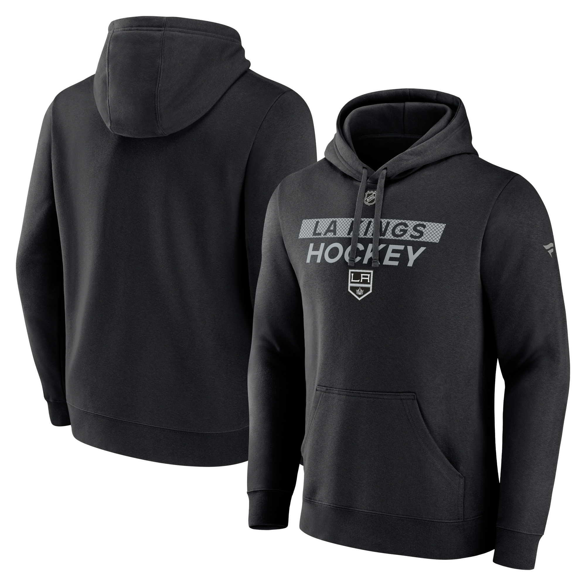 Men's Fanatics Black Los Angeles Kings Authentic Pro Core Primary Fleece Pullover Hoodie