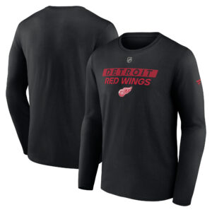 Men's Fanatics  Black Detroit Red Wings Authentic Pro Core Primary Long Sleeve T-Shirt