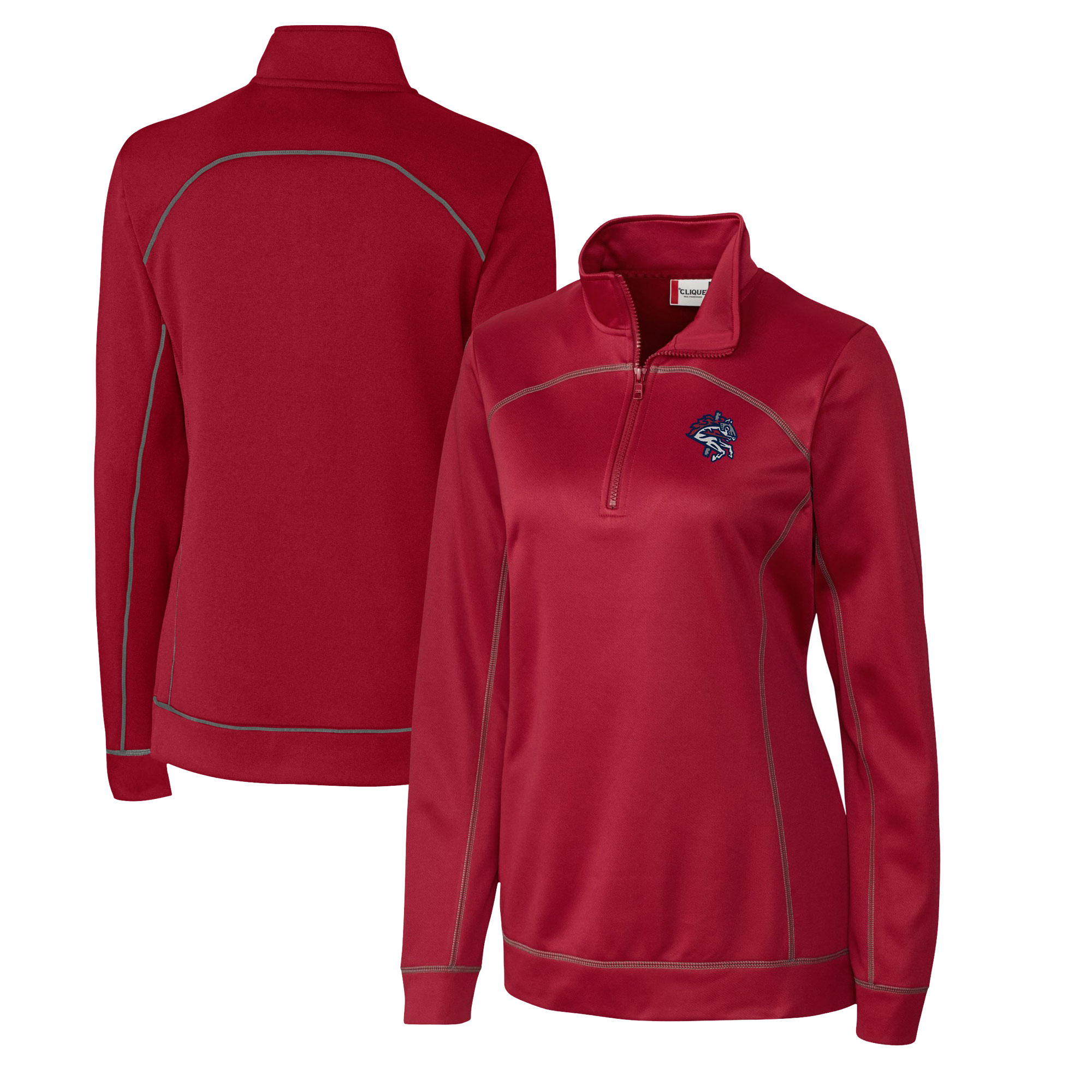 Women's Cutter & Buck Red Binghamton Rumble Ponies Clique Helsa Performance Half-Zip Sweatshirt - Image 5