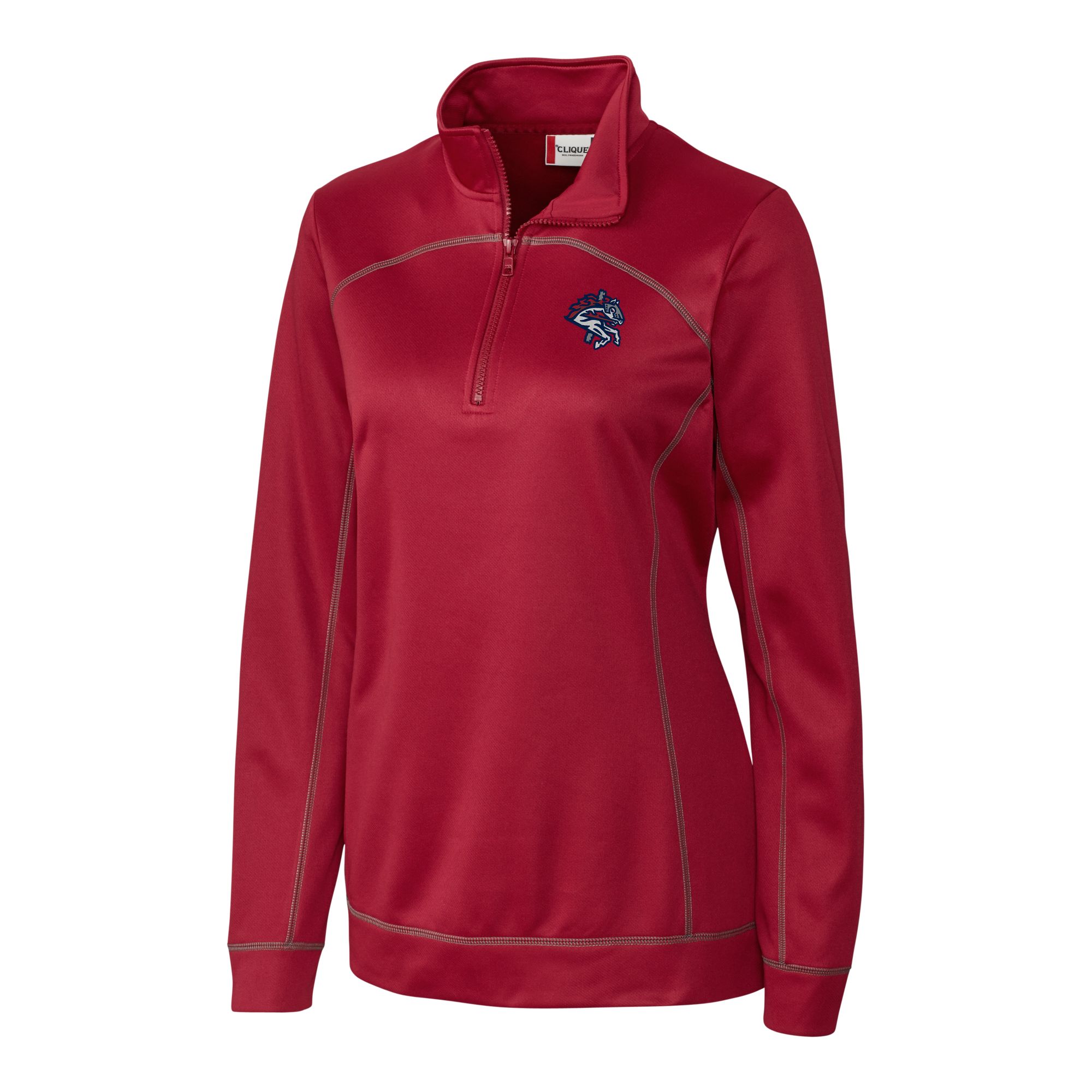 Women's Cutter & Buck Red Binghamton Rumble Ponies Clique Helsa Performance Half-Zip Sweatshirt - Image 6