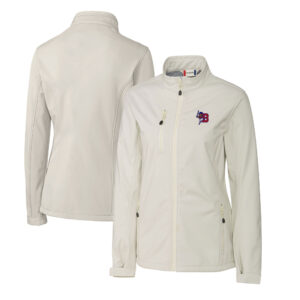 Women's Cutter & Buck  Gray Buffalo Bisons Clique Telemark Eco Stretch Softshell Full-Zip Jacket