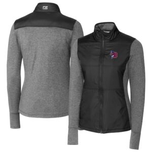 Women's Cutter & Buck  Black Buffalo Bisons Stealth DryTec Hybrid Quilted Full-Zip Windbreaker Jacket
