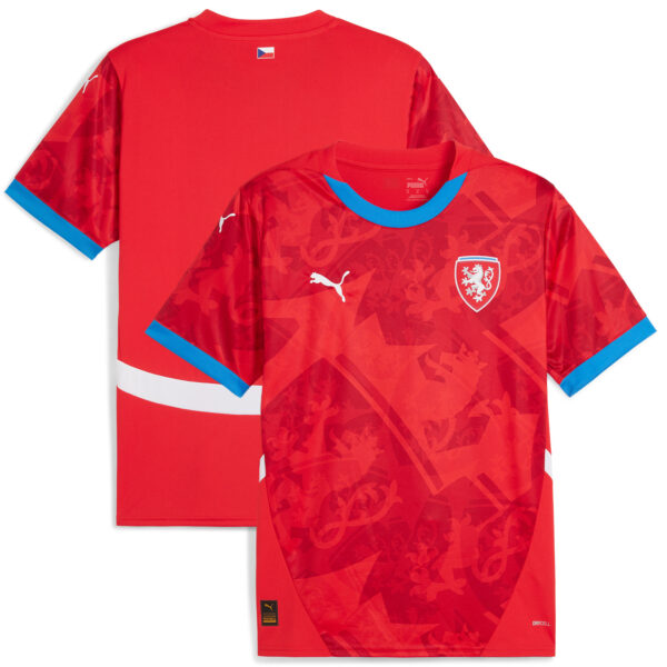 Men's Puma  Red Czech Republic National Team 2024 Home Replica Jersey - Image 5