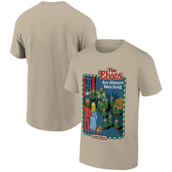 Men's Ripple Junction Steven Rhodes Tan The Elves Holiday Graphic T-Shirt