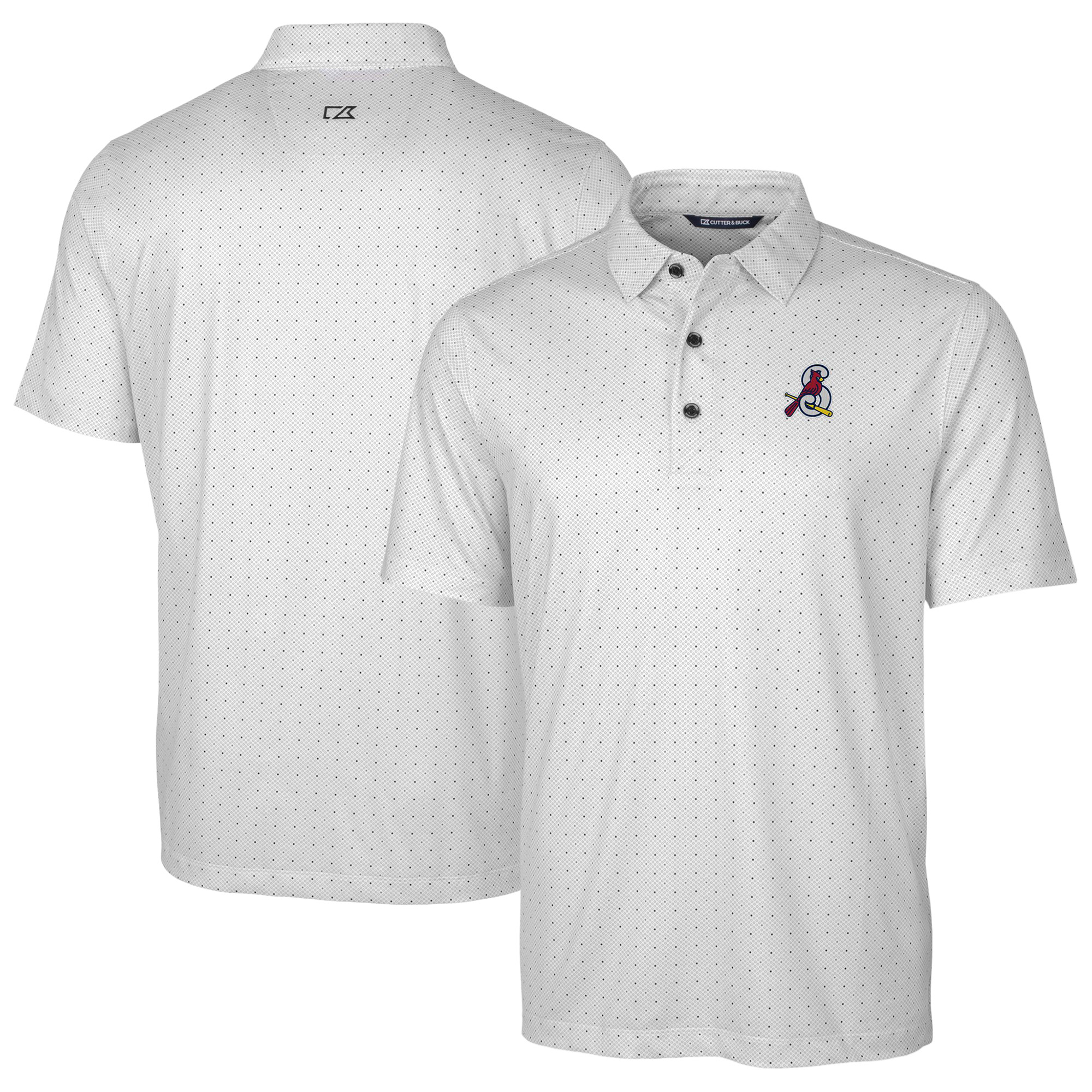 Men's Cutter & Buck Charcoal Springfield Cardinals Big & Tall DryTec Pike Double Dot Print Stretch Polo - Image 5