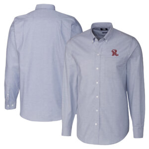Men's Cutter & Buck  Light Blue Frisco RoughRiders Big & Tall Oxford Stretch Long Sleeve Button-Down Dress Shirt