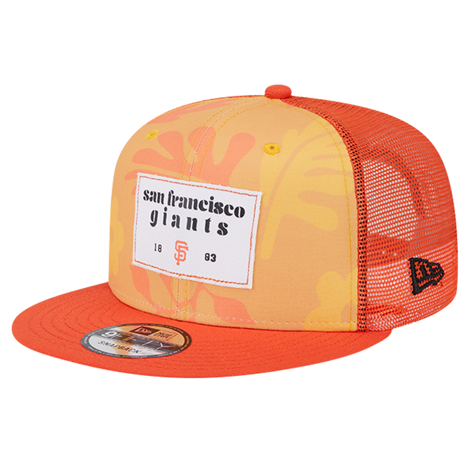 Men's New Era Orange San Francisco Giants Bikini Bottom Trucker 9FIFTY Snapback Hat - Image 7