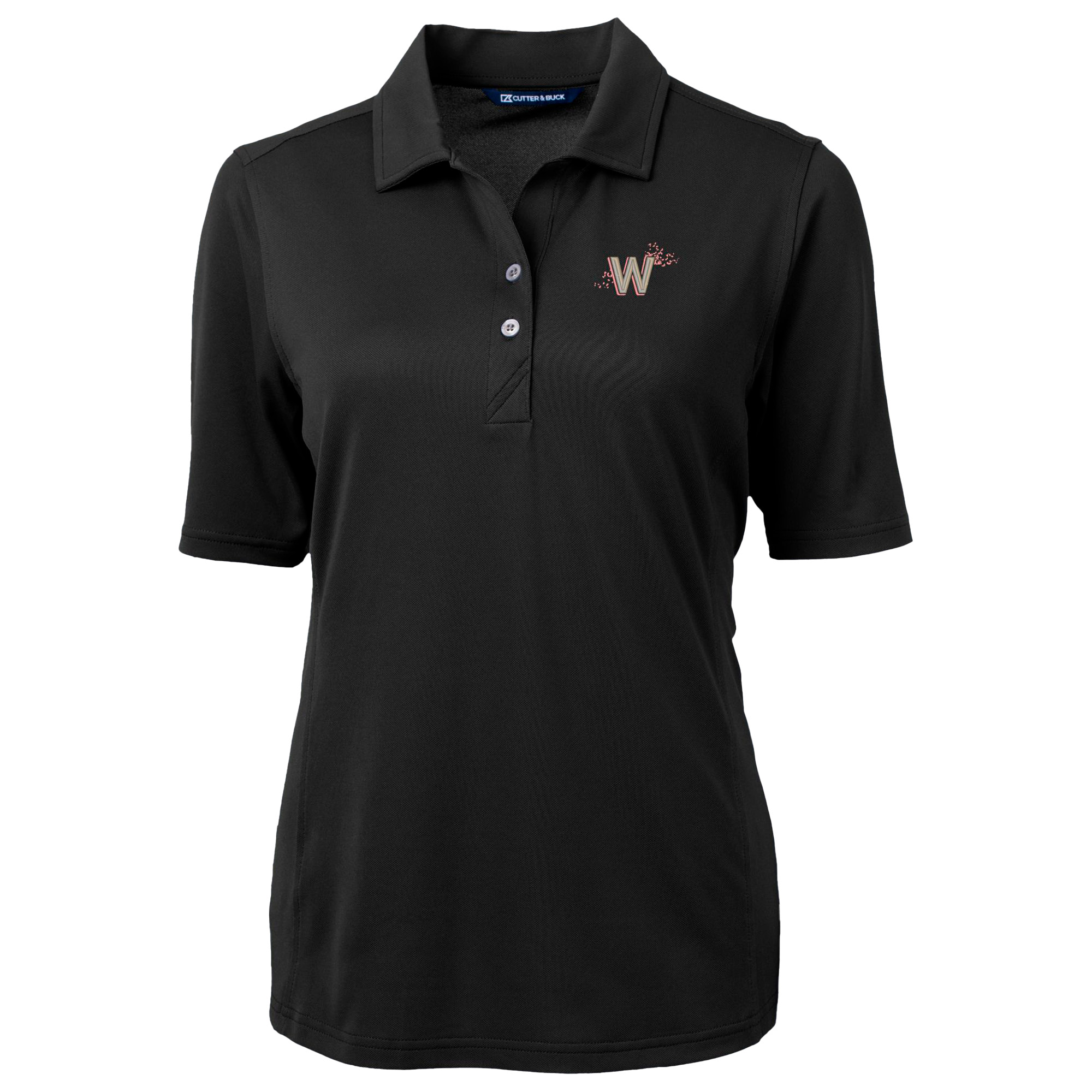 Women's Cutter & Buck Black Washington Nationals City Connect Virtue Eco Pique Recycled Polo - Image 6