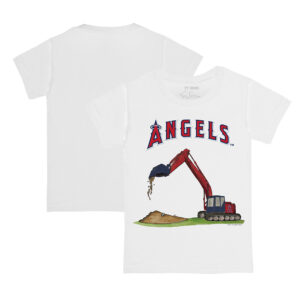 Toddler Tiny Turnip White Los Angeles Angels Excavator T-Shirt