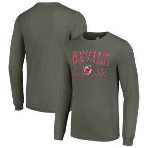 Men's Starter Green New Jersey Devils Retro Graphic Long Sleeve Crew T-Shirt