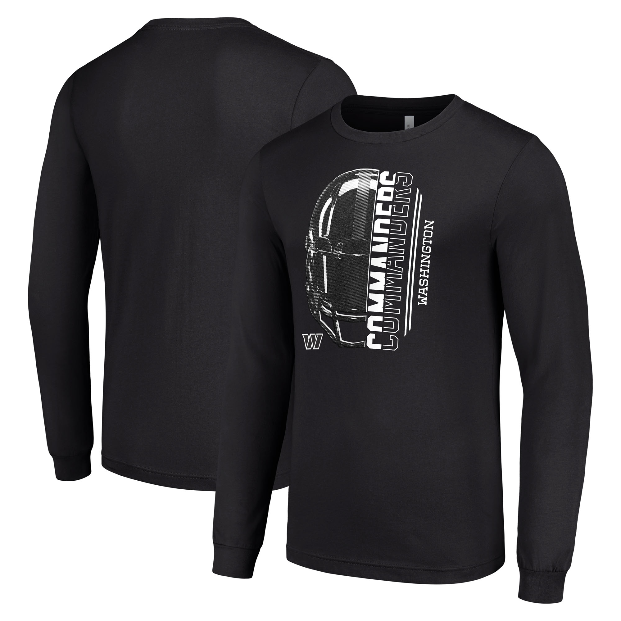 Men's Starter Black Washington Commanders Half Helmet Logo Long Sleeve T-Shirt - Image 5