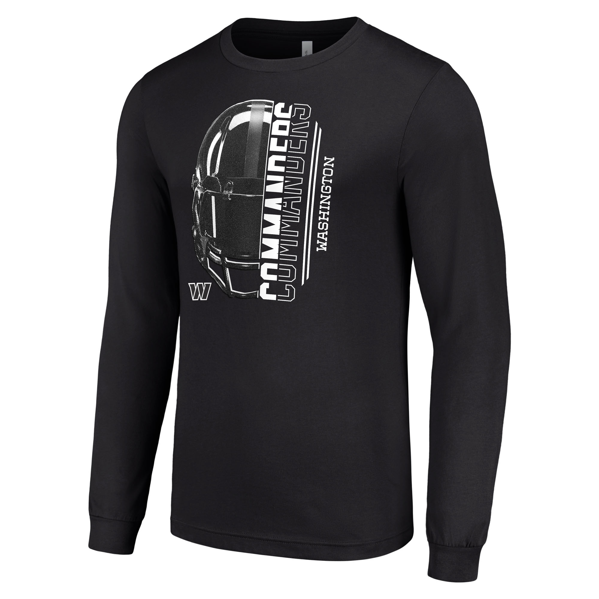 Men's Starter Black Washington Commanders Half Helmet Logo Long Sleeve T-Shirt - Image 3