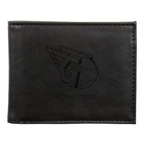 Black Cleveland Guardians Laser-Engraved Billfold Wallet