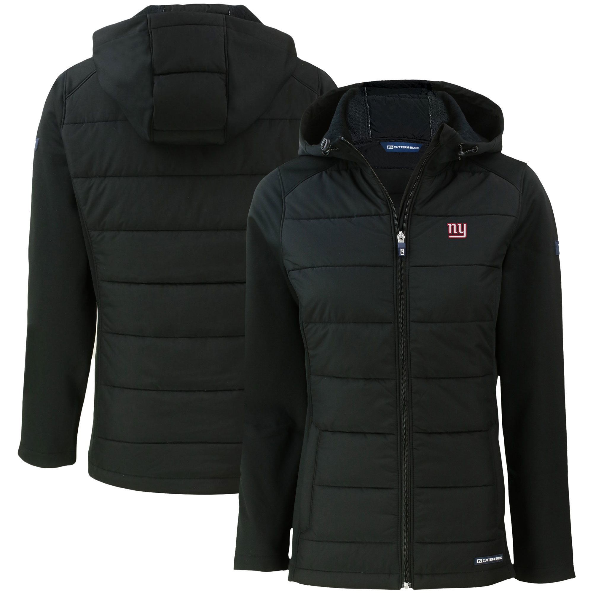 Women's Cutter & Buck Black New York Giants Evoke PrimaLoft Hybrid Eco Softshell Recycled Full-Zip Hooded Jacket - Image 5
