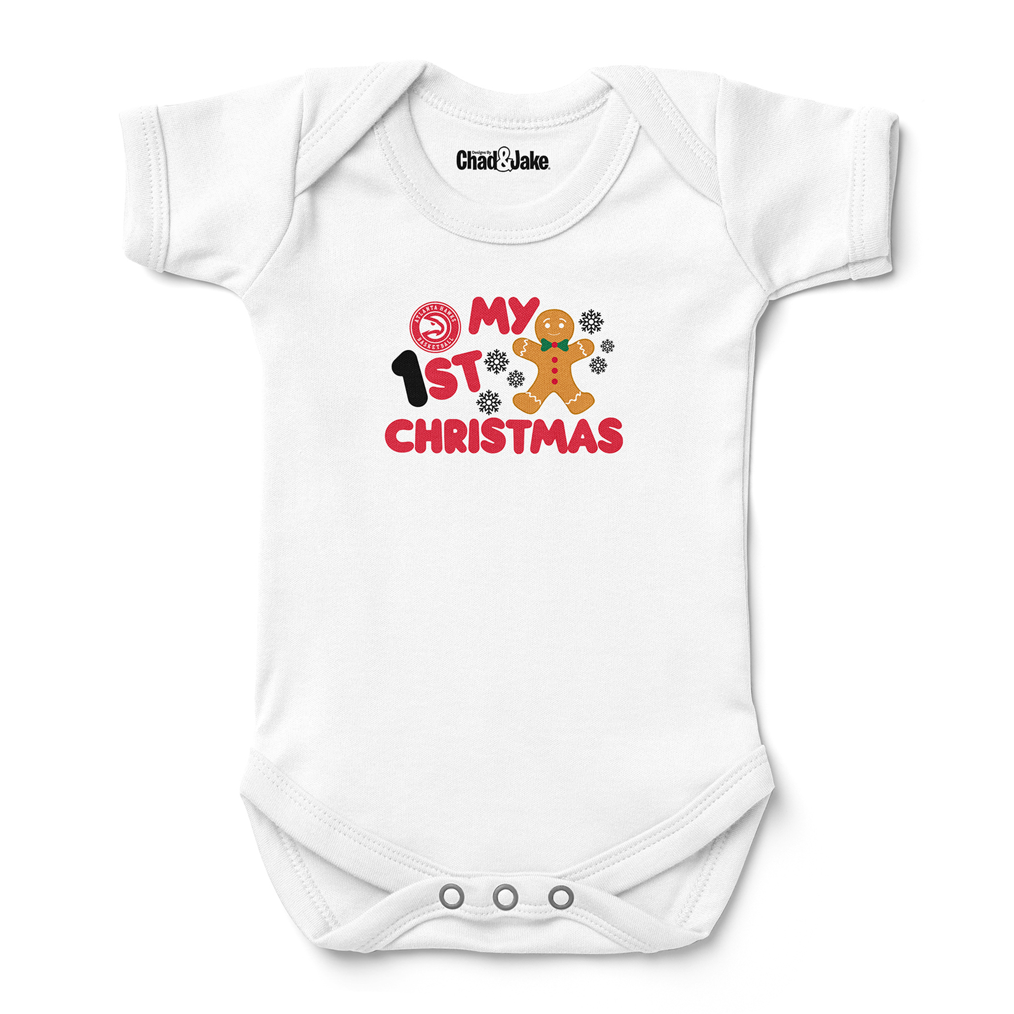 Newborn & Infant Chad & Jake White Atlanta Hawks Gingerbread Christmas Bodysuit - Image 2