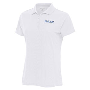 Women's Antigua White Emory Eagles Legacy Pique Polo