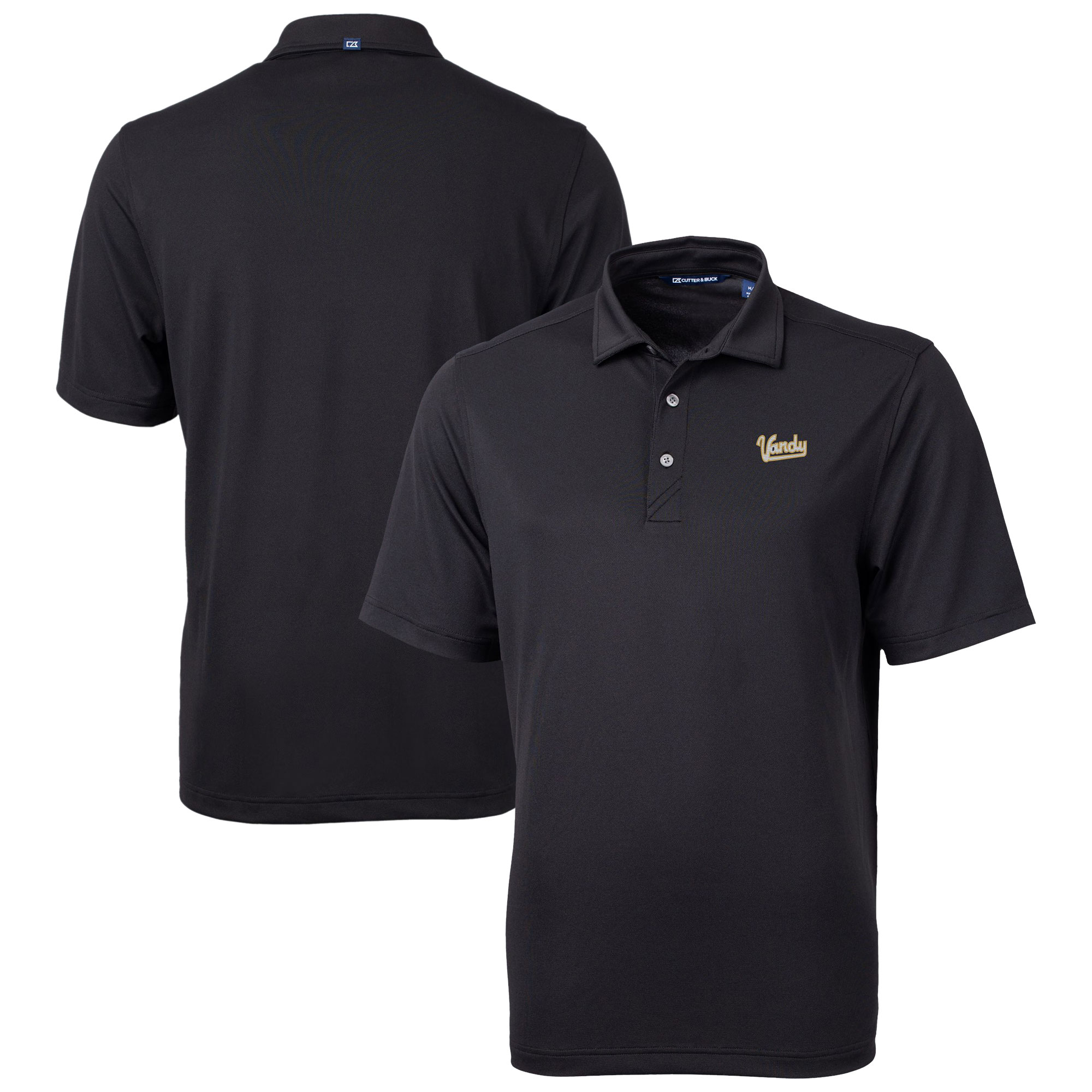 Men's Cutter & Buck Black Vanderbilt Commodores Vault DryTec Virtue Eco Pique Recycled Polo - Image 2