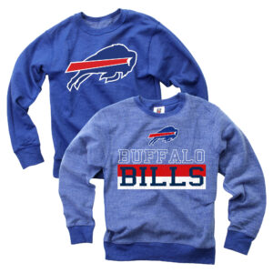 Youth Wes & Willy  Royal Buffalo Bills Reversible Fleece Pullover Sweatshirt
