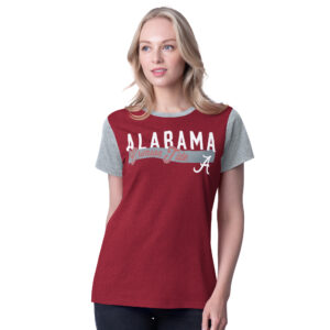 Women's G-III 4Her by Carl Banks Crimson Alabama Crimson Tide Racer Crewneck Ringer T-Shirt