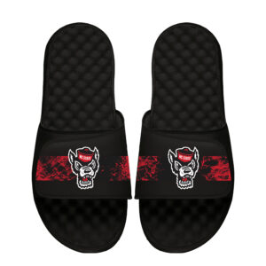 Youth  ISlide Black NC State Wolfpack Distressed Slide Sandals