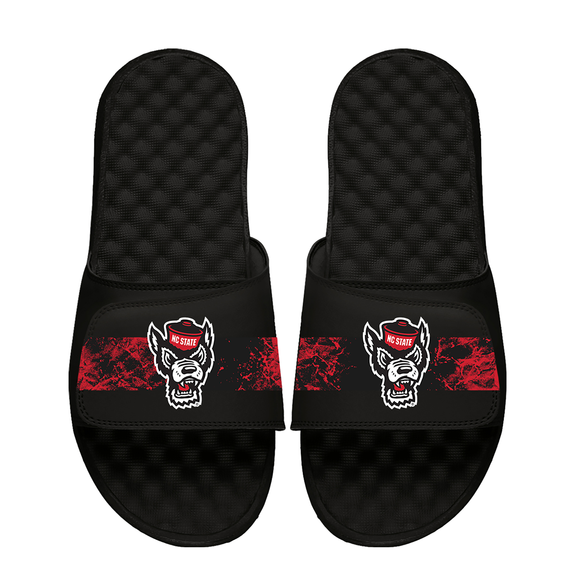 Youth ISlide Black NC State Wolfpack Distressed Slide Sandals
