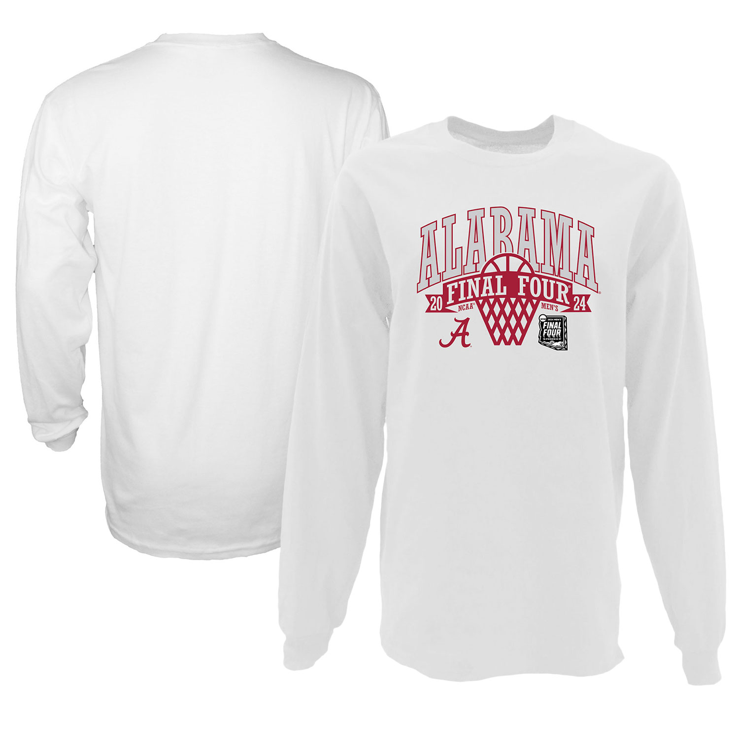 Women's Blue 84 White Alabama Crimson Tide 2024 NCAA Men's Basketball Tournament March Madness Final Four Oversized Long Sleeve T-Shirt - Image 5