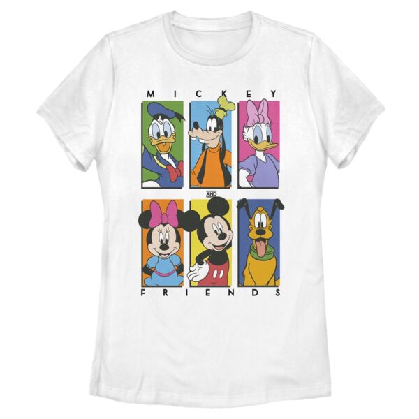 Women's Mad Engine  White Mickey & Friends Six Up Graphic T-Shirt